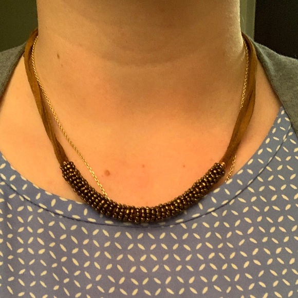 Copper and leather necklace - Picture 2 of 3